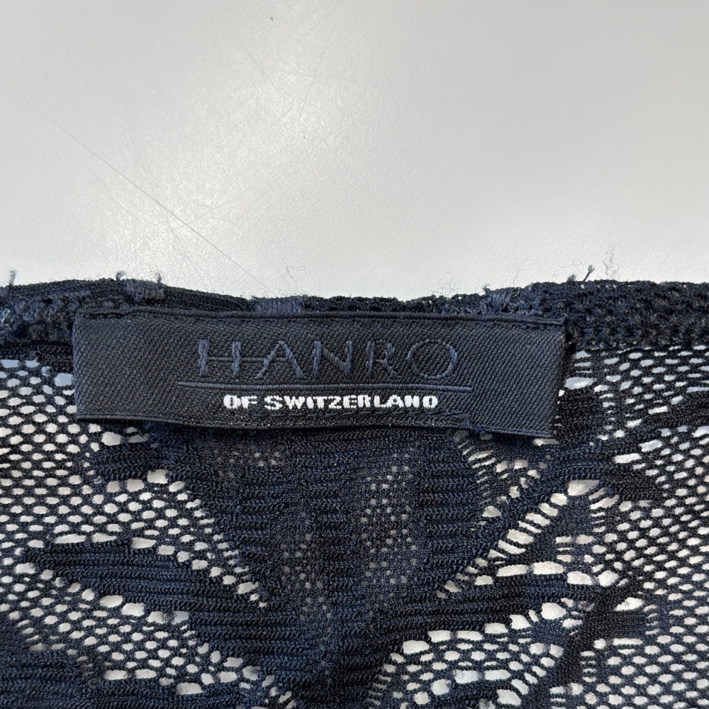 Hanro of Switzerland Black Lace V Neck Sheer Crop Camisole Top Bralette like new - Picture 3 of 12